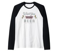 Wish You Were Beer Vintage Bar Maglia con Maniche Raglan