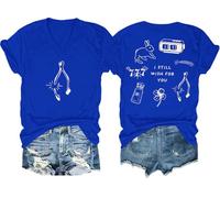 Wishbone Shirt I Still Wish for You Maglietta grafica divertente per donne uomini, Blu zaffiro-1, S
