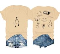 Wishbone Shirt I Still Wish for You Maglietta grafica divertente per donne uomini, Khaki-1., 3XL