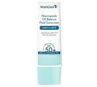 WishCare 5% Niacinamide Oil Balance Fluid Crema Solare SPF 50 PA++++ - Protezione solare opaca leggera SPF 50 per pelli grasse e senza colata bianca, 50 g