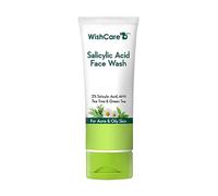 WishCare - Gel detergente viso con acido salicilico al 2% con AHA, tè verde, camomilla e tea tree: per controllare grasso e acne