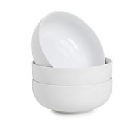 WishDeco Set di 3 Insalatiera, Ciotole per Pasta Ceramica 1100 ml, Ciotola Bianche Grandi 18 cm, Scodelle Porcellana, Ciotole Cucina per Insalata, Ramen, Zuppa, Colazione