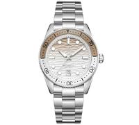 WISHDOIT Orologio da immersione automatico da uomo, resistente all'acqua 150 m, quadrante a onde sfumate blu ghiaccio, bracciale in acciaio inossidabile, lunetta girevole, lancette luminose, datario