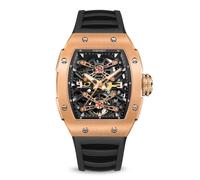 WISHDOIT PIRATE Captain Kidd Gold Black Orologio Automat Skeleton Dial Alluminio