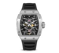 WISHDOIT PIRATE Captain Kidd Silvery Black Orologio Skeleton Dial Alluminio