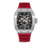 WISHDOIT PIRATE Captain Kidd Silvery Red Orologio Skeleton Dial Cassa Alluminio
