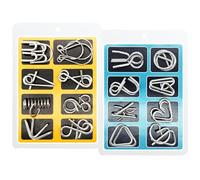 WishesMar Rompicapo di Metallo Set di 16 Giochi Metallo Educativo Intelligenza - Giocattoli Metal Wire Puzzle Rompicapi IQ Intelligenza per Adulti e Bambini