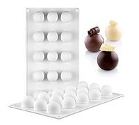 WishesMar Stampo Silicone per Cioccolato Forma di Sfera Palla Dome - 15 Cavità Anti-aderente Riutilizzabile Stampi in Silicone per Caramelle Cioccolatini Praline Decorazione di Torte