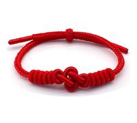 Wishpromoter Braccialetto rosso con cordino rosso, per donne e uomini, con design unico al centro che simboleggia buona fortuna, braccialetti intrecciati a mano, braccialetti per coppie e migliori