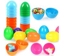 Wishstar Uova di Pasqua, 18 Pezzi Uova di Plastica Colorate，Uova a Sorpresa, Uova di plastica da 8 cm * 5 cm, sorprese per Uova di Pasqua，Usato per riempire Caramelle, Snack e Regali di Pasqua