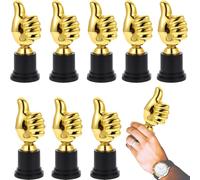 WISIRENT 8 Pezzi Thumbs Up Trophy, Coppa Trofeo Mini Calcio Trofeo Coppe e Trofei Pollice, Trofeo di Plastica d'oro Golden Mani Premio per I Bambini Dito Gesto Statue Scultura per Competizioni