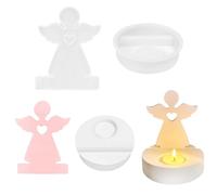 WISIRENT Stampo in Silicone a Forma di Angelo di Natale, Con Base, per Candele e Lavori di Bricolage