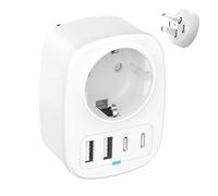 WISMIKA USA - Adattatore da viaggio universale da viaggio America Germany Plug Power con 1 AC 2 USB-C 2 porte USB-A, adattatore per UE a Canada Thailandia Messico Travel Use