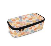 Wismoutput Astuccio per bambini, grande capacità, organizer da viaggio, per la scuola elementare elementare, per ragazze e ragazzi, Fiore colorato, Astuccio