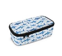 Wismoutput Astuccio per bambini, grande capacità, organizer da viaggio per la scuola elementare, per ragazze e ragazzi, Squalo cartone animato, Astuccio