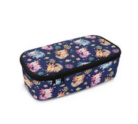 Wismoutput Astuccio per bambini, grande capacità, organizer da viaggio per la scuola elementare, per ragazze e ragazzi, Axolotl colorato, Astuccio