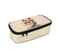 Wismoutput Astuccio per matite di grande capacità, organizer per cancelleria per bambini, scuola, studenti, regalo per il rientro a scuola, Amore Raccoon, Astuccio