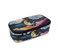 Wismoutput Astuccio per matite per bambini, grande capacità, con cerniera, per la scuola elementare, per ragazze e ragazzi, materiale scolastico, Astronauta Luna, Astuccio