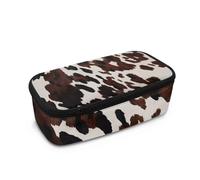 Wismoutput Astuccio per matite per bambini, grande, con cerniera, per la scuola elementare, per ragazze e ragazzi, Stampa pelle bovina, Astuccio