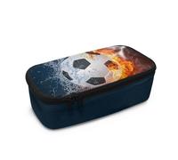Wismoutput Astuccio per matite per ragazze e ragazzi, cancelleria per la scuola, grande capacità, per ufficio, astuccio pratico astuccio per matite, Calcio Water Fire, Astuccio