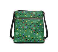 Wismoutput Borse a tracolla da donna in PU con multi scomparti per telefono cellulare, sacchetti impermeabili a tracolla, Luci natalizie