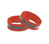 wisoolkic 2 fasce riflettenti per bracciale, bracciale, bracciale, riflettore, sicurezza, visibilità, all'aperto, per passeggiate in bicicletta, Rosso arancio/4CM
