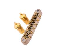 wisoolkic Accessori per ponte a sella a rullo per chitarra con foro per palo 2 borchie abbinate blocco cordiera strumento musicale per chitarre, Oro