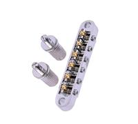 wisoolkic Accessori per ponte a sella a rullo per chitarra con foro per palo 2 borchie abbinate blocco cordiera strumento musicale per chitarre, Argento