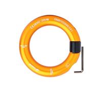 wisoolkic Anello di discesa in lega di alluminio da 24 kN per esterni, amaca salvataggio per arboricoltura, confezione da speleologia, Oro, Apertura 7 cm 1.2 cm