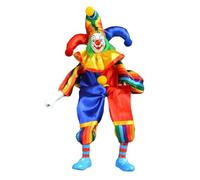 wisoolkic Bambola da clown in ceramica realizzata in ceramica bianca, trucco squisito adatto per decorazioni natalizie che è durevole. La bambola clown indossa abiti e trucchi squisiti