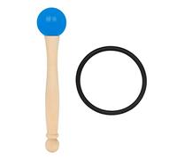 wisoolkic Bastone da bussare con ciotola in cristallo in legno massello con anello in gomma Accessori per strumenti a percussione Mallet Sound Therapy, Blu