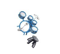 wisoolkic Batteria jazz per bambini con sgabello e bacchetta per regalo di compleanno per la festa dei bambini blu , blu , 54x16x39cm