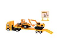 wisoolkic Carro attrezzi con gru regolabile, autocarro con cassone ribaltabile, regalo educativo, auto a frizione che stimolano l'immaginazione e la creatività dei bambini, Giallo, 21.5x5.5x3.5 cm