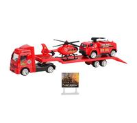 wisoolkic Carro attrezzi con gru regolabile, autocarro con cassone ribaltabile, regalo educativo, auto a frizione che stimolano l'immaginazione e la creatività dei bambini, Rosso, 21.5x5.5x3.5 cm