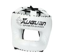 wisoolkic Casco protettivo per boxe e taekwondo, traspirante, regolabile, per il comfort, casco integrale, regolabile, imbottito, traspirante, protezione per la testa, Bianco, S