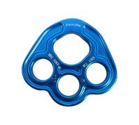 wisoolkic Dispositivo separatore di corda a 4 fori, attrezzatura di sicurezza per la discesa in corda doppia in metallo, piastra discesa metallo per arrampicata su roccia e accesso tramite,