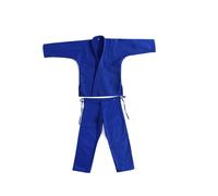 wisoolkic Dobok da Judo, uniforme traspirante da Jiu Jitsu per allenamento di combattimento e competizione, bianco 155 cm , Blu , 170 centimetri