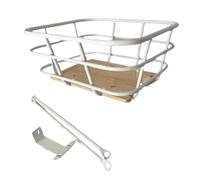 wisoolkic Elegante cestino portaoggetti per bicicletta, facile da montare e con maggiore durata, adatto a biciclette di tutti i colori. Realizzato in legno e, con staffa, 36x32x20cm