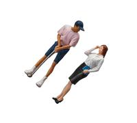 wisoolkic Figurine di giocatori di minigolf e segretarie dipinte a mano, figure scena in Per scala 1/64, figure persone in Per scala 1/64 per appassionati fotografia, statuetta golfista, modello