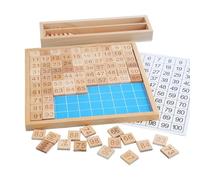 wisoolkic Gioco educativo di riconoscimento dei numeri in legno con tavola da cento, strumento di apprendimento entusiasmante per bambini, potenziamento delle capacità coordinazione, giocattolo