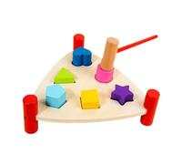 wisoolkic Martello di legno giocattolo per bambini, stimola il gioco interattivo creativo e supporta lo sviluppo dei bambini nelle capacità motorie fini. Martello di legno per pali. , Triangolo
