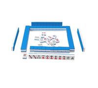 wisoolkic Mini Mahjong Set da gioco cinese Mahjong da 144 tessere Versione tradizionale Crea momenti memorabili con la famiglia e gli amici Mini set gioco cinese Formato viaggio, Blu, 26x18x12mm