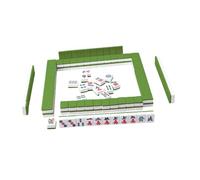wisoolkic Mini Mahjong Set da gioco cinese Mahjong da 144 tessere Versione tradizionale Crea momenti memorabili con la famiglia e gli amici Mini set gioco cinese Formato viaggio, Verde, 26x18x12mm