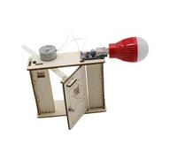 wisoolkic Modello di generatore elettrico portatile con apertura della porta di casa Modello generatore manuale portatile in legno che promuove l'apprendimento STEM e il pensiero creativo nei giovani