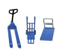 wisoolkic Modello in miniatura per casa delle bambole 1/12 Bulldozer Carrello elevatore Veicolo di ingegneria per bambini, insieme blu