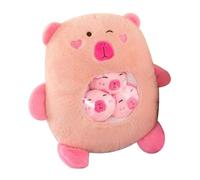 wisoolkic Prova Una Morbidezza Senza Pari con Il Peluche Capibara con Piccole Bambole Rimovibili e Finestra Trasparente. Simpatico Peluche per Cosplay, Rosa, 30 cm