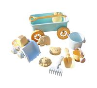 wisoolkic Set da gioco per bambini piccoli, da spiaggia, per giocare a finta, con carro, giocattoli spiaggia e sabbia, per parco, auto blu