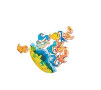 wisoolkic Set di giocattoli con blocchi impilabili e forme di dinosauri in legno che incoraggiano i bambini a colorare e dare forma al gioco equilibrio con blocchi impilabili per ragazzi e ragazze.