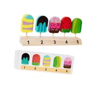 wisoolkic Set di giocattoli in legno per bambini, include cibo realistico per giochi di ruolo che stimola la creatività in modi divertenti. Set di giocattoli, Ghiacciolo, 21.7x4x9cm