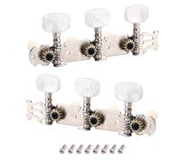 wisoolkic Set di meccaniche per chitarra classica con configurazione 3L3R e bottone in madreperla che migliora la precisione musicale. Meccaniche per chitarra 3L3R.